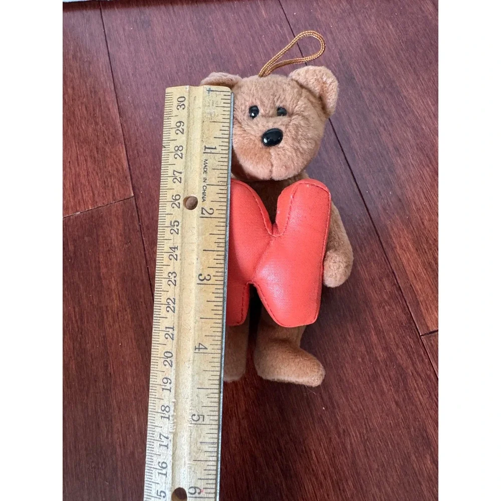 Ty Alphabet Beanies Collection Letter N Brown Teddy Bear Plush 5.5 Inch Ornament